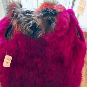Authentic Fur Vest Magenta